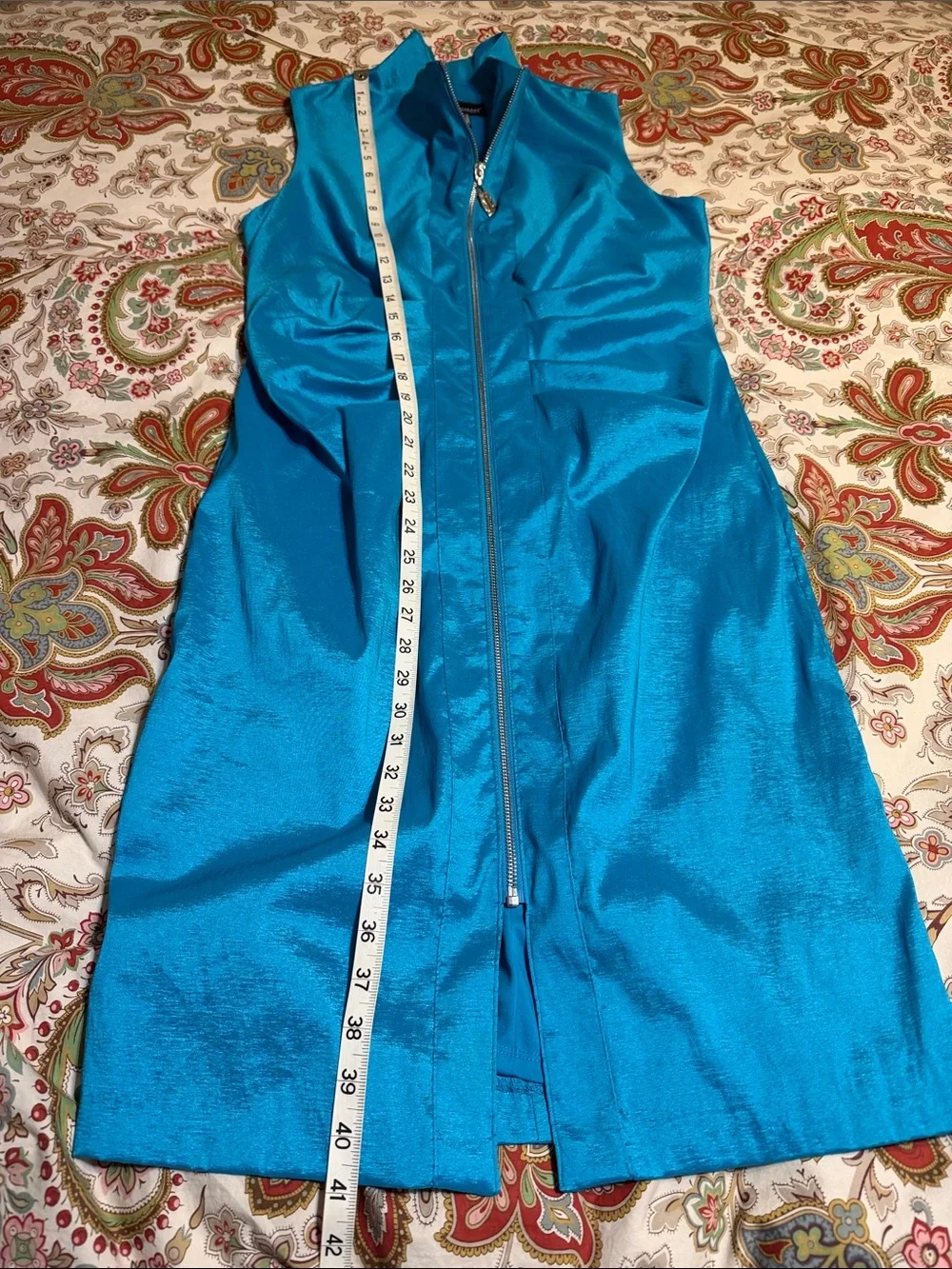 FRANK LYMAN Sleeveless “Lovely Dress” Front Zip Side Ruching - Picture 8 of 9